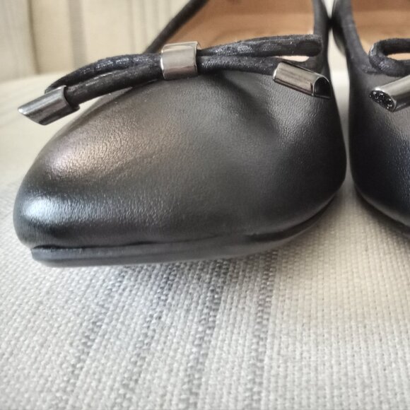 'NATURALIZER' N-5 'DOVE' Black Leather Ballet Wedge Size 8.5M New Without Box - Picture 10 of 14